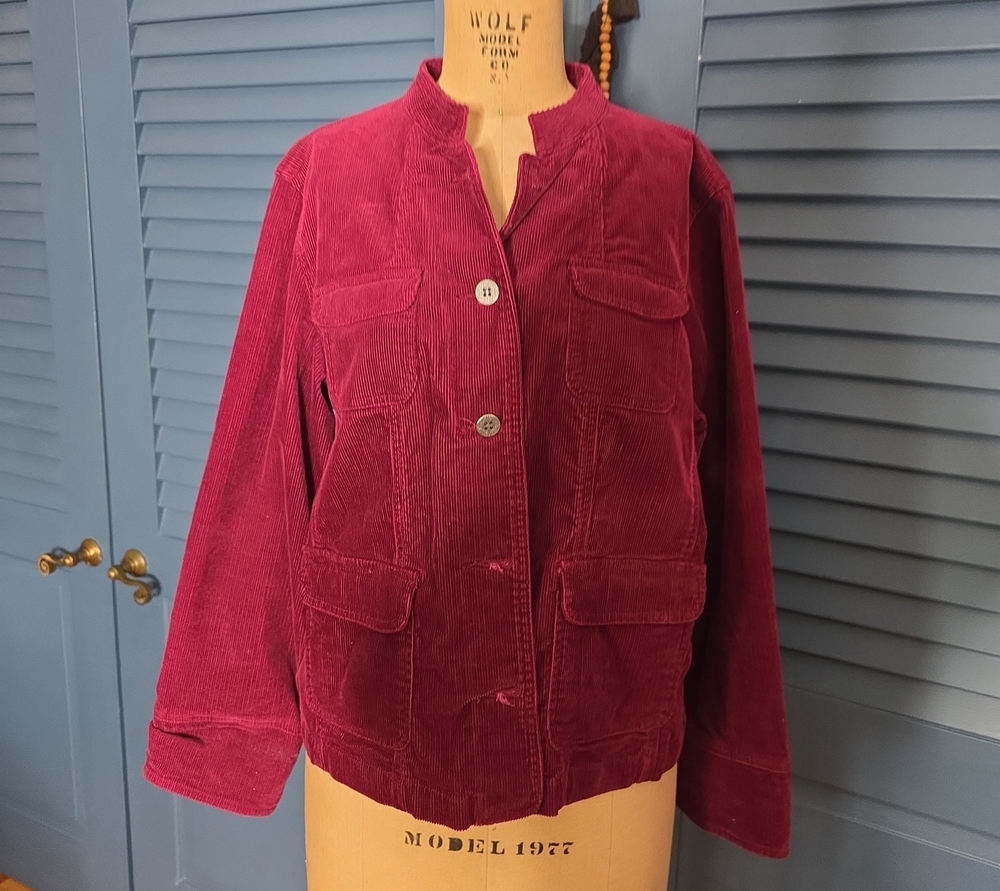 Charter Club Women’s Corduroy Jacket in Deep Berry